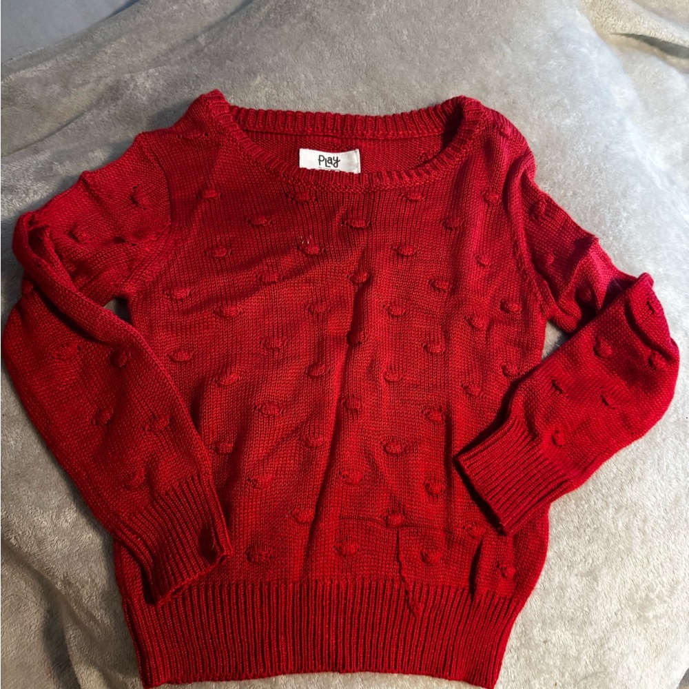 Little Sleepies Red Knit Sweater Crew Neck